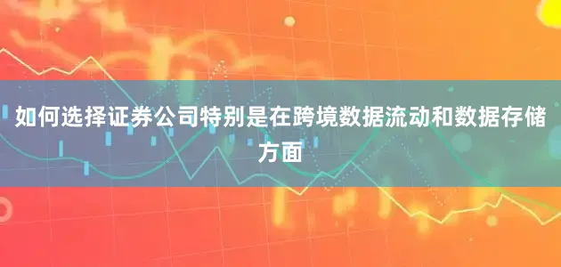 如何选择证券公司特别是在跨境数据流动和数据存储方面
