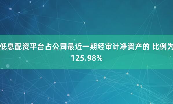 低息配资平台占公司最近一期经审计净资产的 比例为125.98%