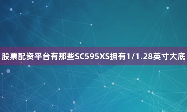 股票配资平台有那些SC595XS拥有1/1.28英寸大底